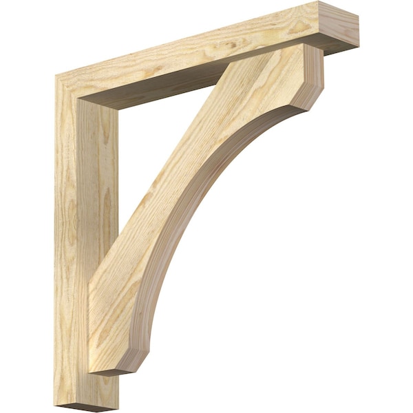 Ekena Millwork Legacy Block Rough Sawn Bracket w/ Offset Brace, Douglas Fir, 4"W x 22"D x 22"H BKT0402X22X22LEC05RDF - main